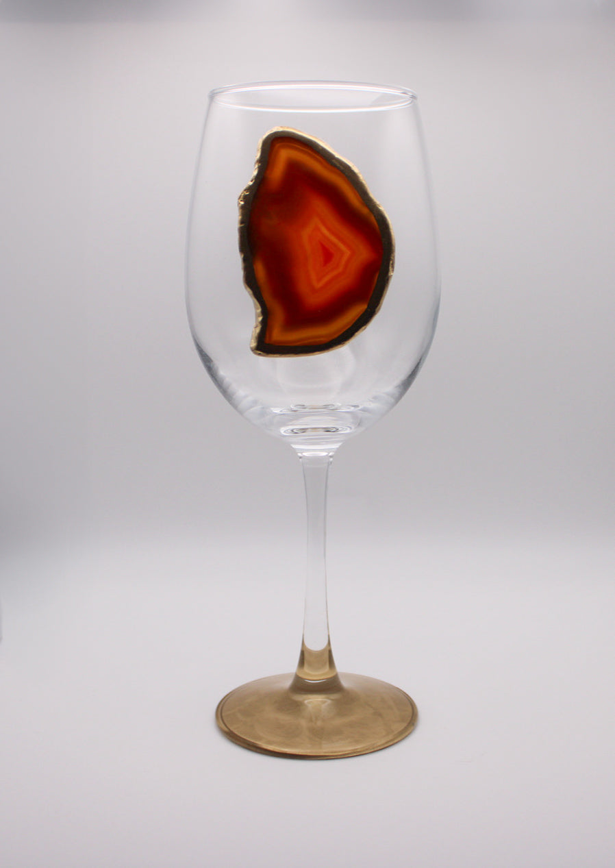 Agate Handmade Stemmed Wine Glass