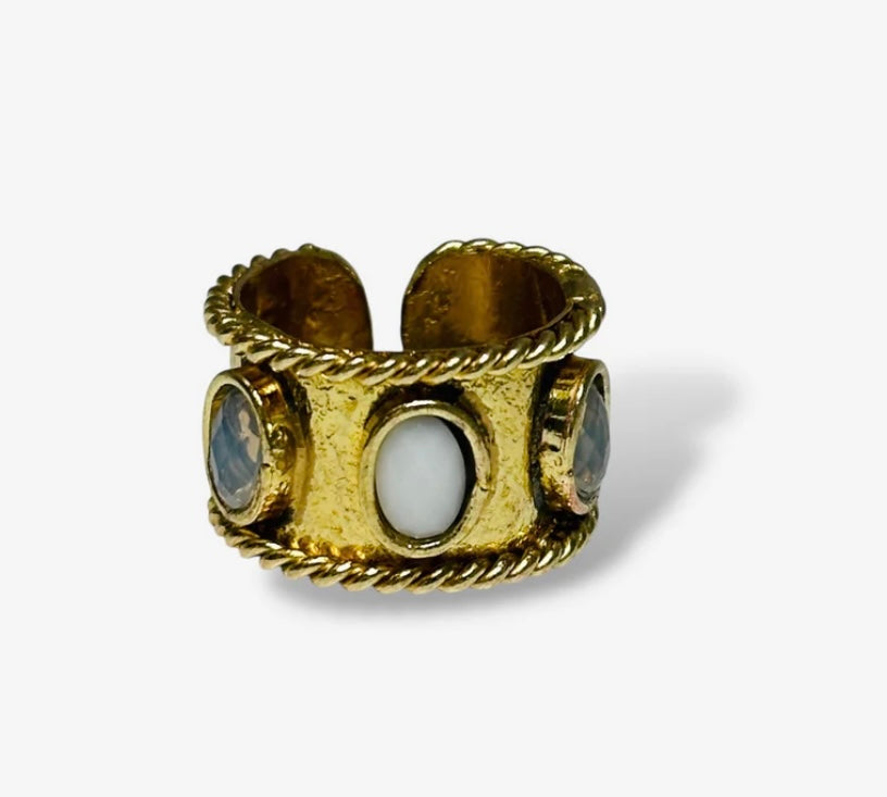 3 Stone Gold Ring