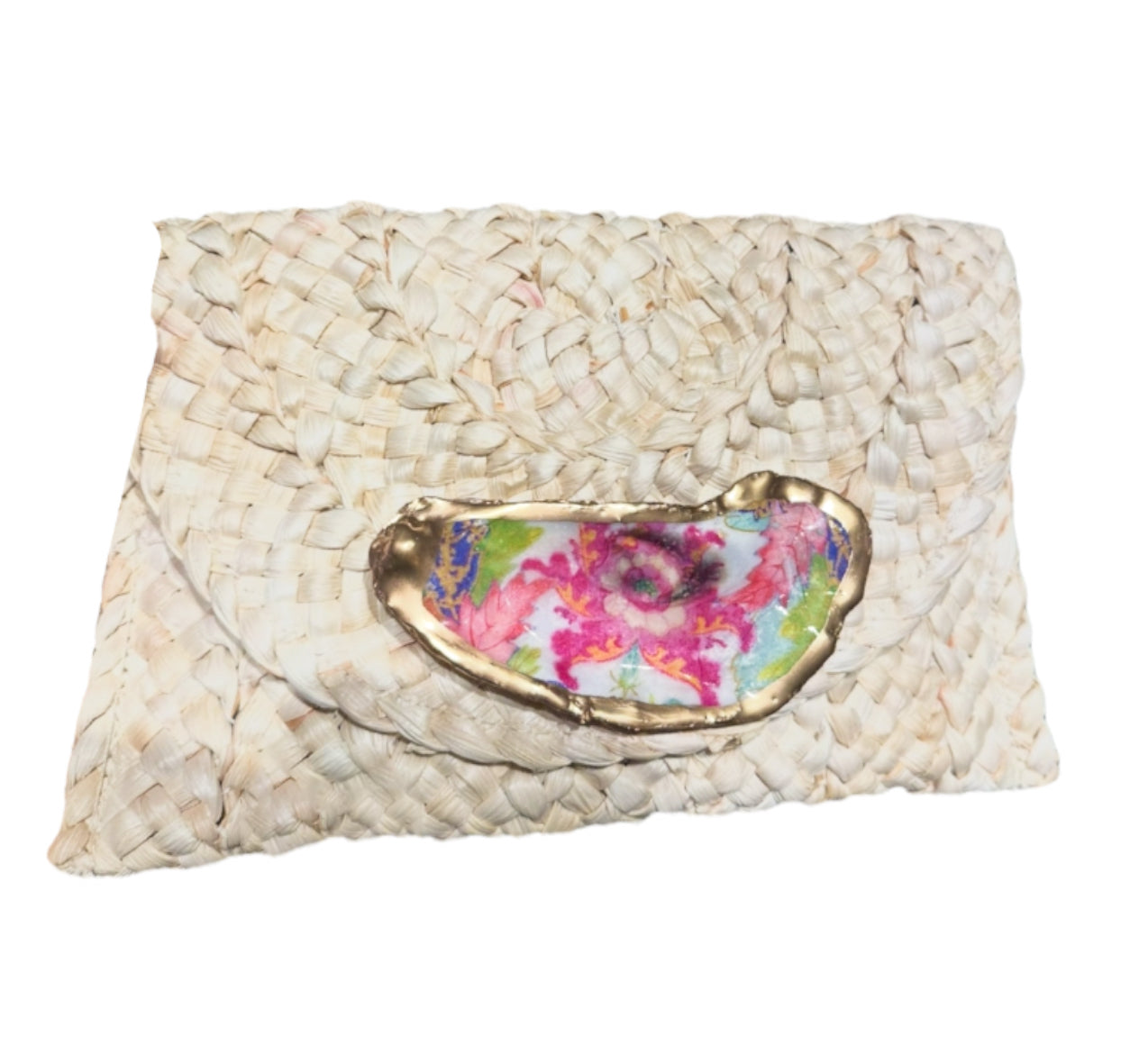 Straw Oyster Purse