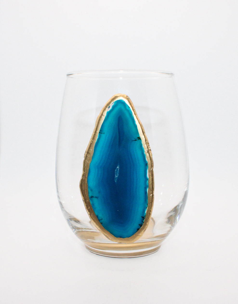 Agate Handmade Stemless Wine Glass