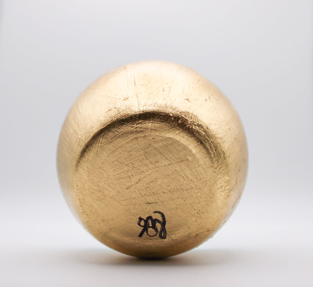 Abstract Metallic Finish Stemless Wine Glass