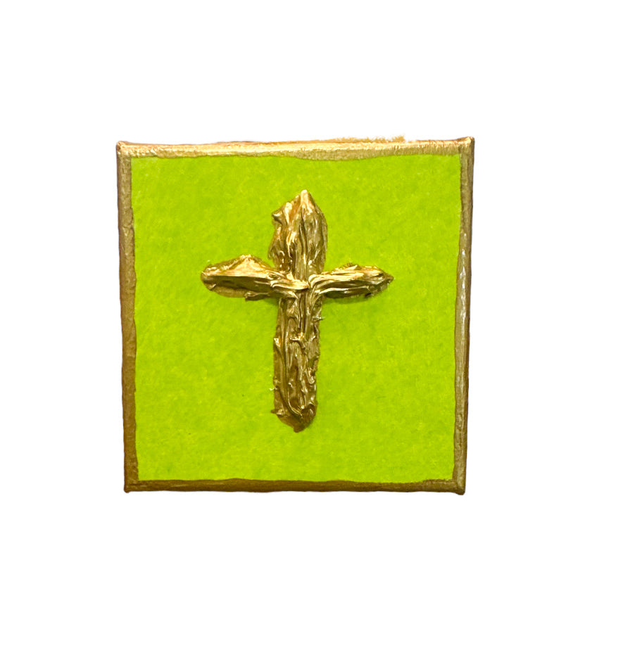4x4 Gold Cross Canvas