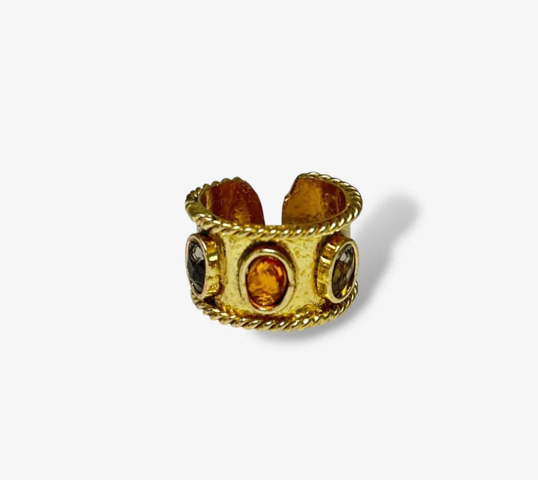 3 Stone Gold Ring