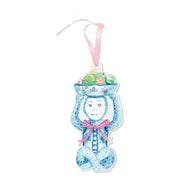 Holiday Christmas Chinoiserie Monkey Watercolor Acrylic Ornament