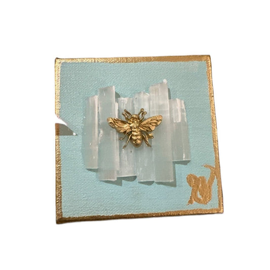 4x4 Selenite Bee Canvas