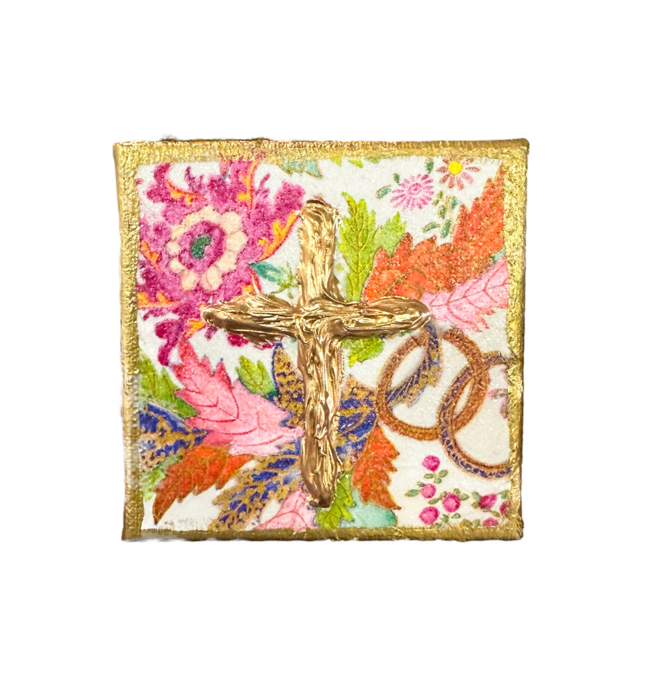 4x4 Gold Cross Canvas