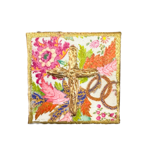 4x4 Gold Cross Canvas