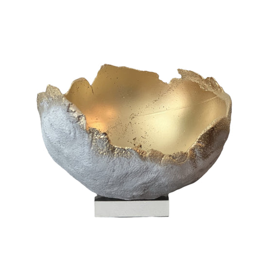 Abstract Acrylic Base Concrete Bowl