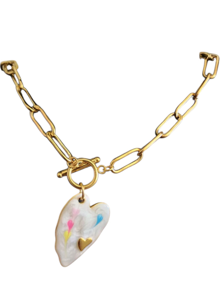 Gold Heart Chain Necklace