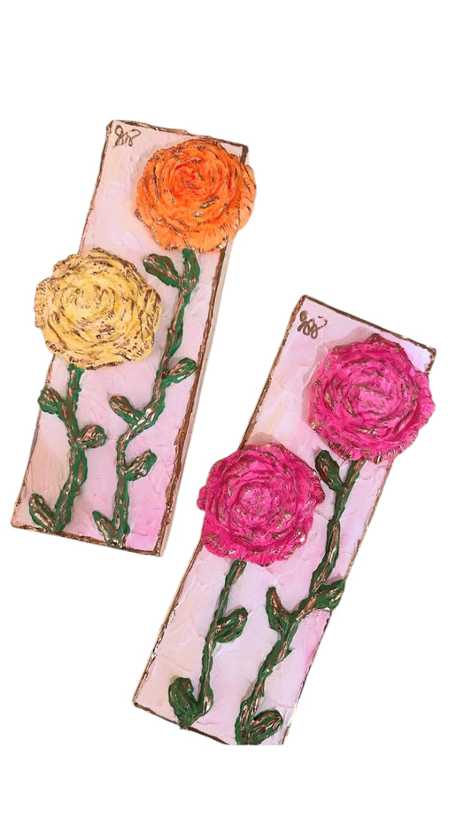 4x12 Clay Flower Canvas