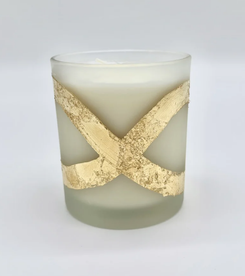 Gilded Oval Crossover Abstract Candle