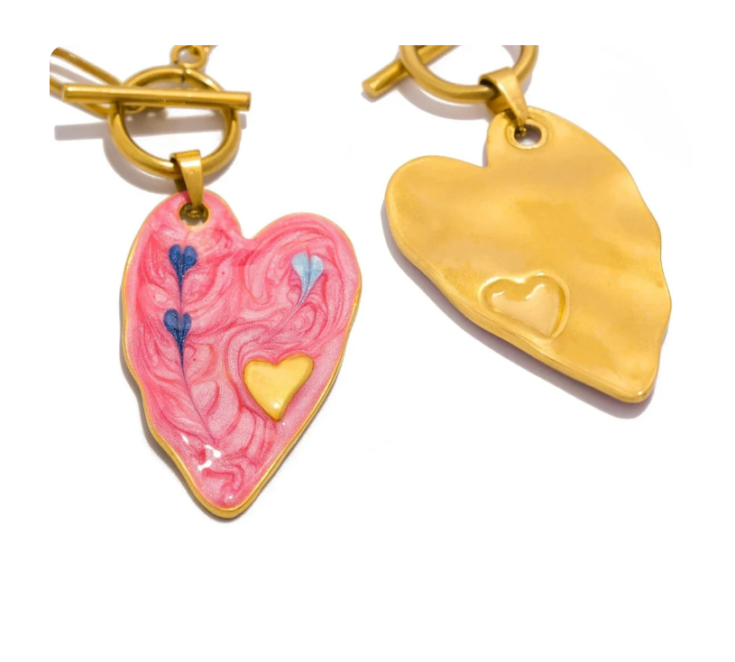 Gold Heart Chain Necklace